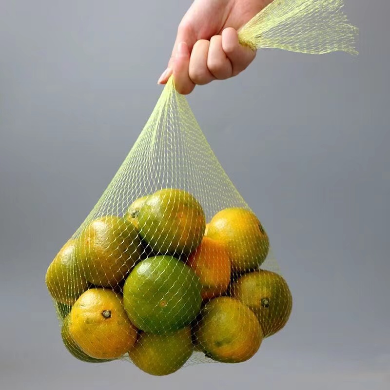 Bolsa de malla de plástico para alimentos y verduras frescas, bolsa de red raschel para patatas